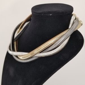 Mixed metal snake chain necklace